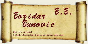 Božidar Bunović vizit kartica